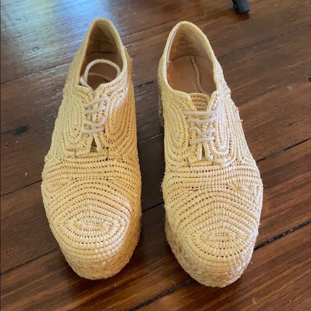 Robert clergie rattan straw shoes